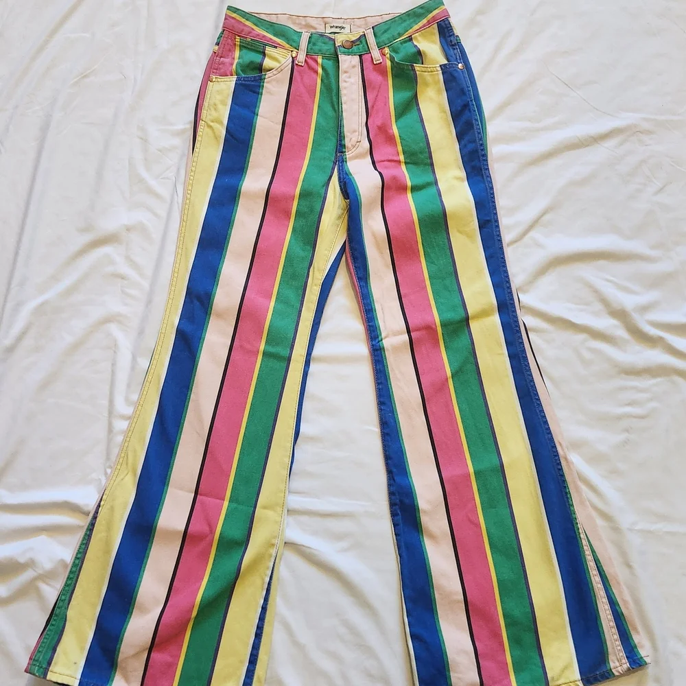 Wrangler Striped Wanderer High Rise Flare Jeans 28/32 622 - Picture 2 of 14